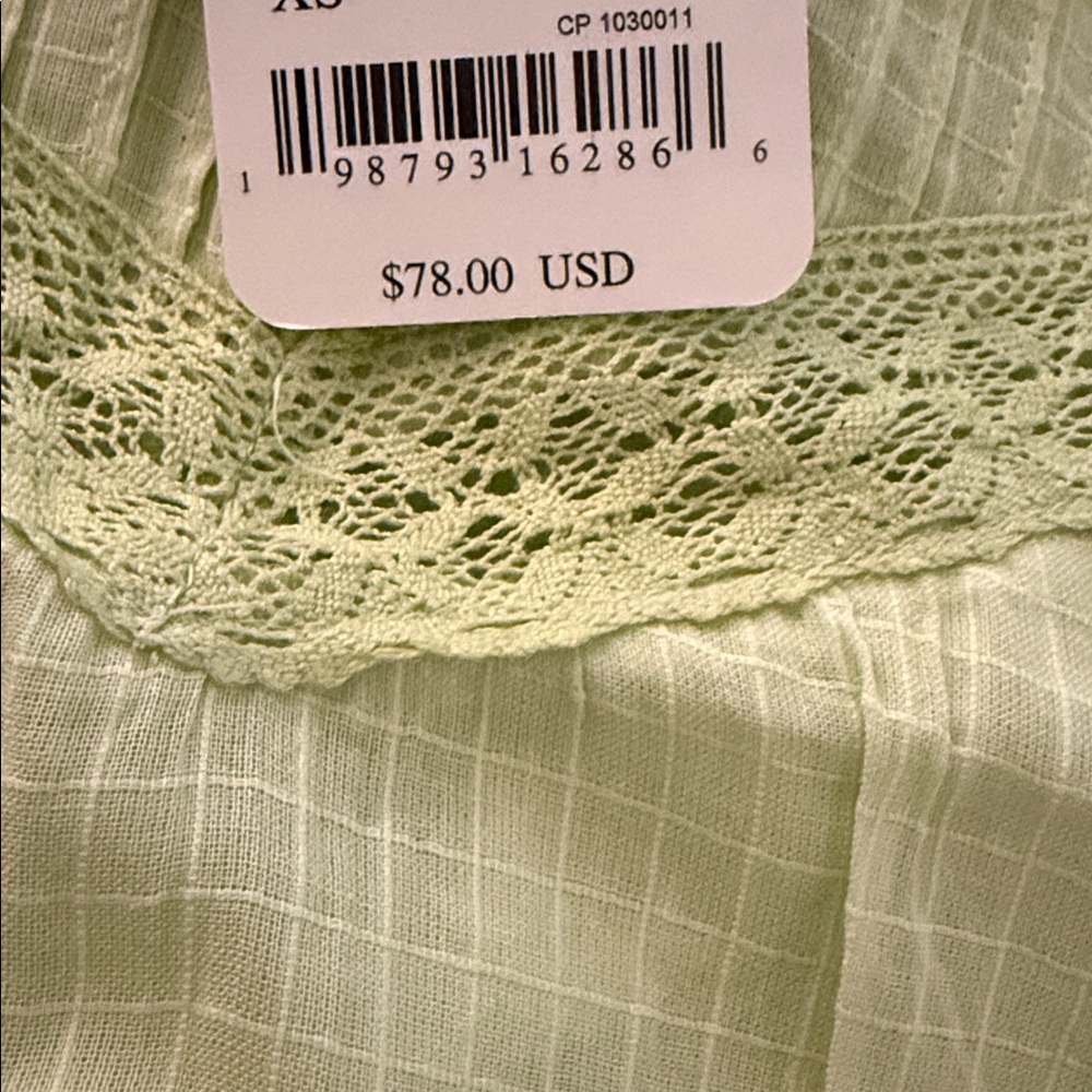 FREE PEOPLE INTIMATELY SABRINA MINI SLIP NIGHTY in Lime Cream NWT sz XS, S - Picture 6 of 7